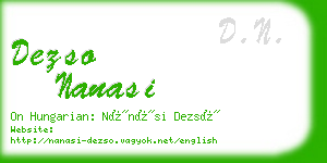 dezso nanasi business card